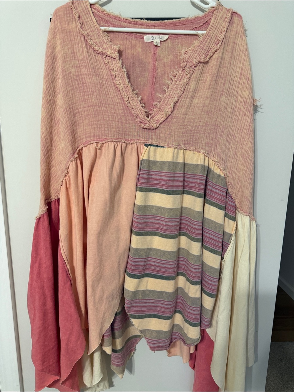 Oli & Hali Patchwork Tunic in Pink, Cream, Beige and Rose